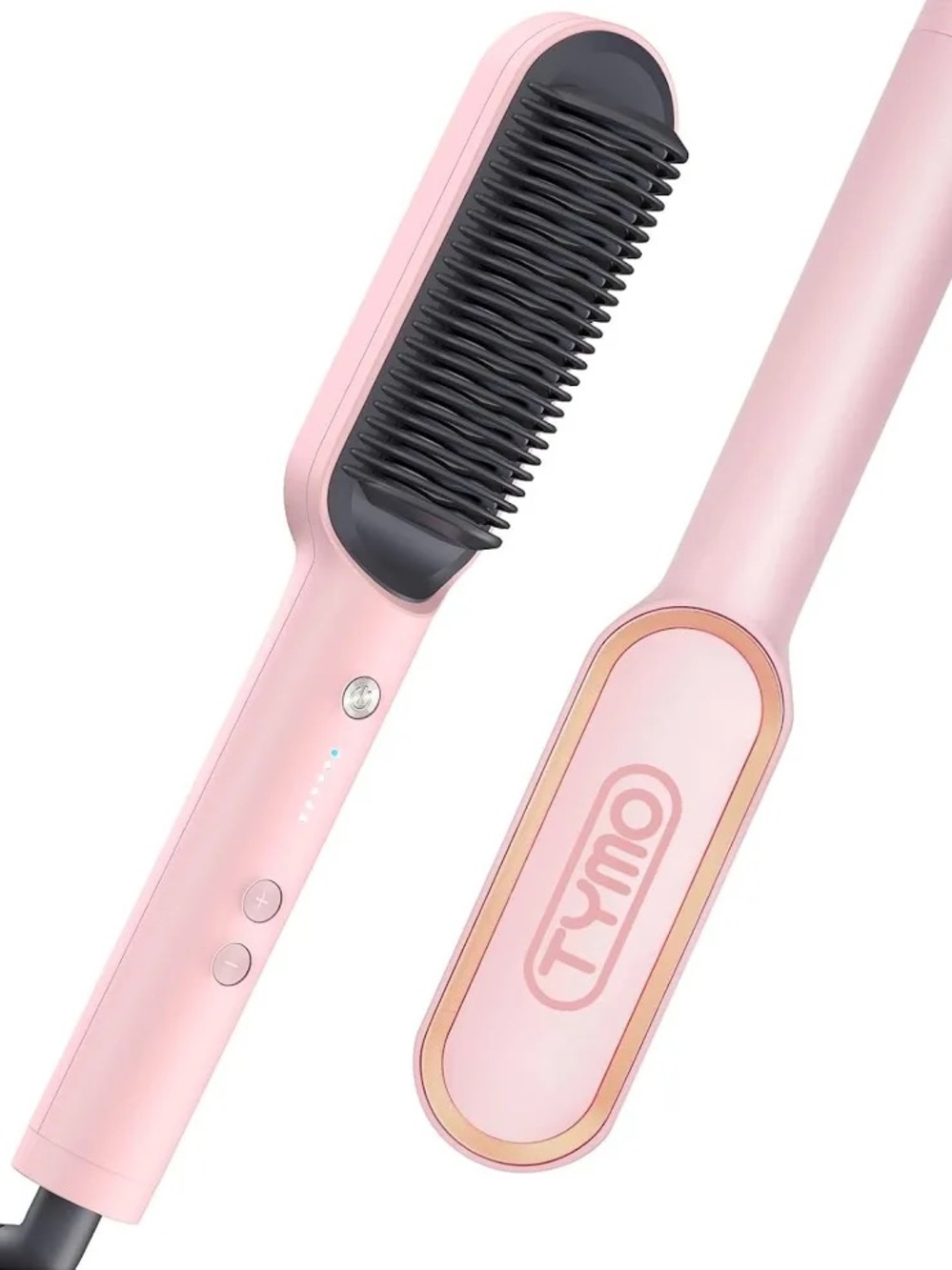TYMO Ring Hair Straightener Comb Straightening Brush, Pink